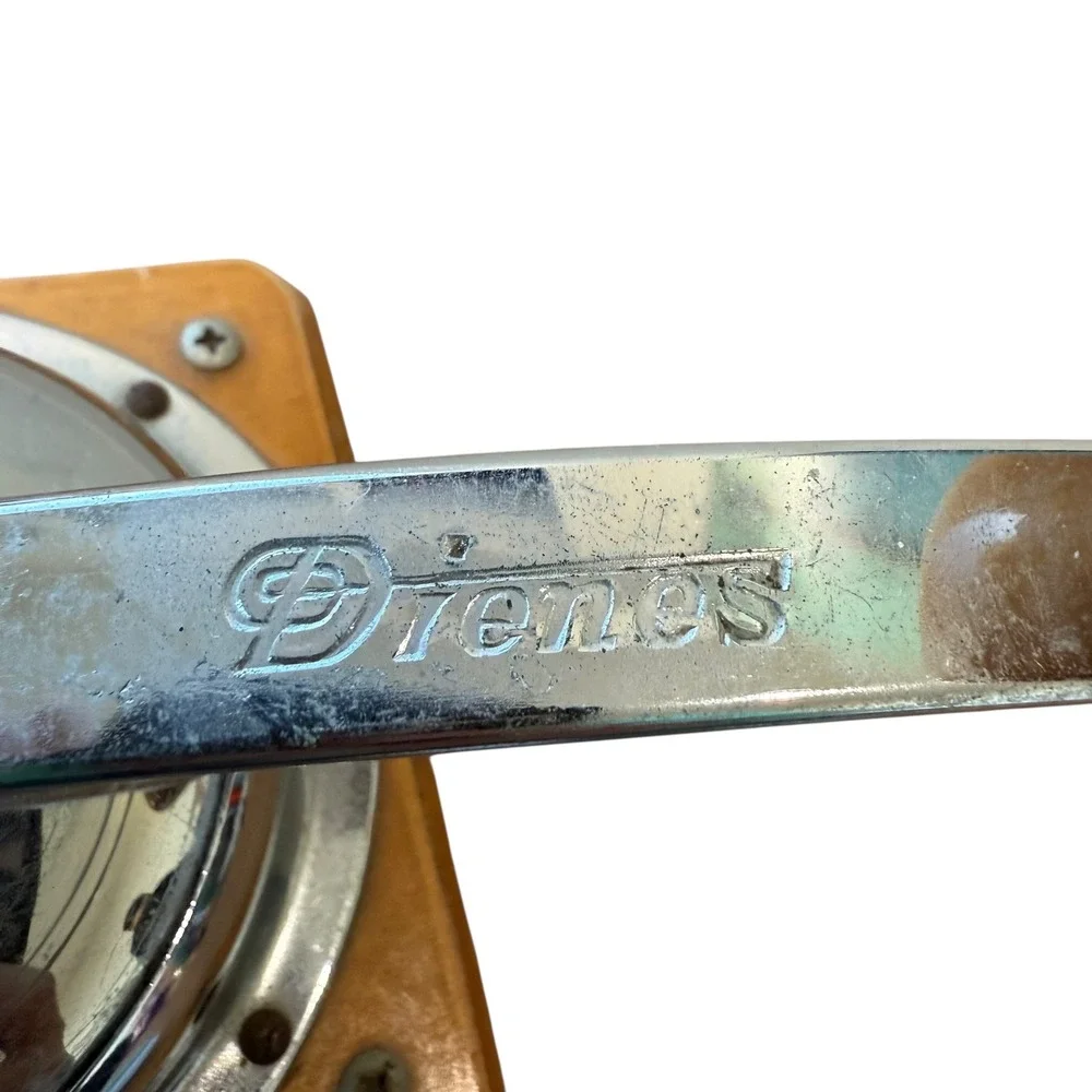 Vintage Dienes Mokka Manual Coffee Grinder‎ Wood Chrome Handle Drawer